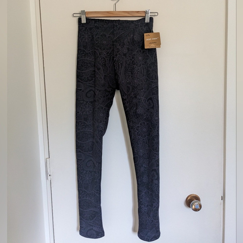Just Cozy Black Patterned Leggings